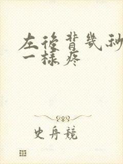 左后背几秒针扎一样疼