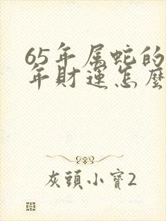 65年属蛇的今年财运怎么样