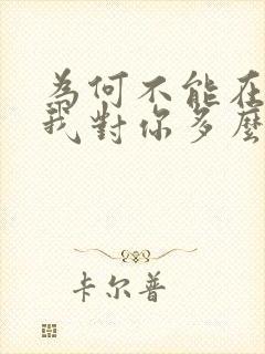 为何不能在一起我对你多么的在意是什么歌