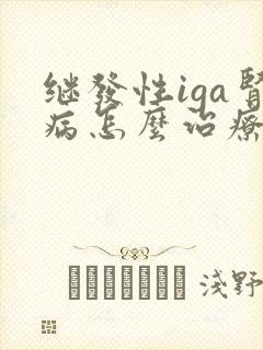 继发性iga肾病怎么治疗