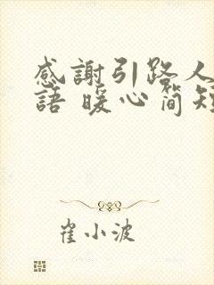 感谢引路人的话语 暖心简短