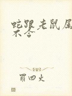 蛇跟老鼠属相合不合