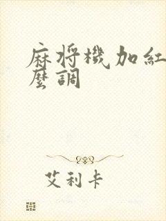 麻将机加红中怎么调