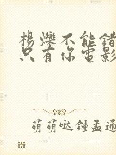 杨烁不能错过的只有你电影免费观看