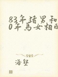 83年猪男和90年马女相配吗