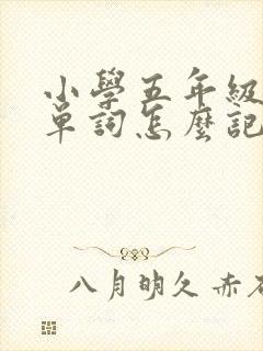 小学五年级英语单词怎么记