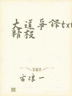 大道争锋txt精校