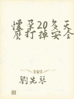 怀孕20多天怎么打掉安全