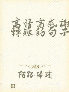 高情商感谢老公转账的句子