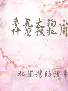 梦见大狗小狗是什么预兆周公解梦