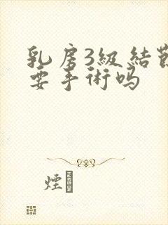 乳房3级结节需要手术吗