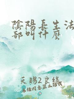 阴阳长生法第二部叫什么