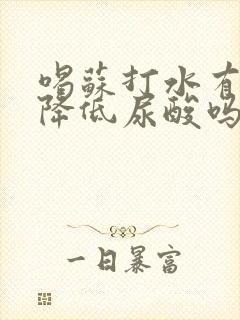 喝苏打水有助于降低尿酸吗