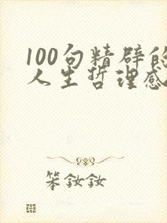 100句精辟的人生哲理感悟语录