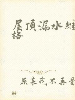 屋顶漏水维修价格