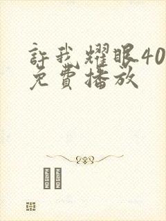 许我耀眼40集免费播放