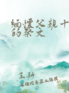 缅怀父亲十周年的祭文