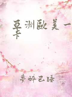 亚洲欧美一卡二卡