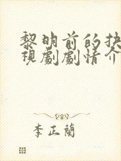 黎明前的抉择电视剧剧情介绍