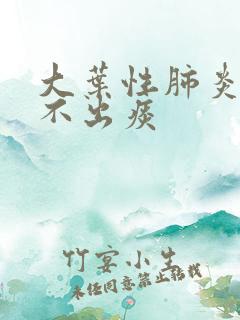 大叶性肺炎干咳不出痰