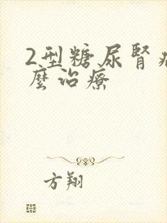 2型糖尿肾病怎么治疗