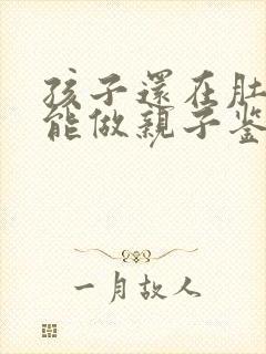 孩子还在肚子里能做亲子鉴定么