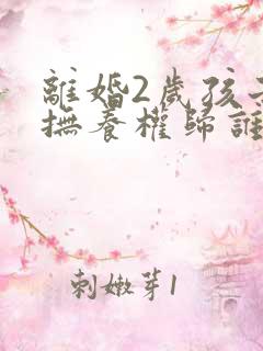 离婚2岁孩子的抚养权归谁