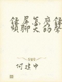 录屏怎么录制视频聊天的声音