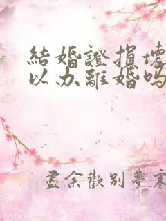 结婚证损坏了可以办离婚吗