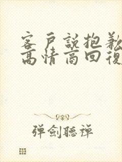 客户说抱歉怎么高情商回复