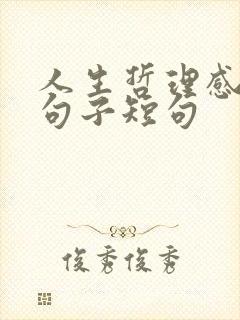 人生哲理感悟的句子短句