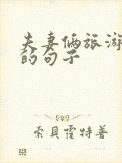 夫妻俩旅游赞美的句子