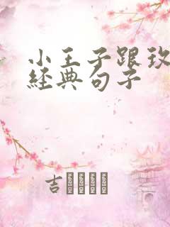 小王子跟玫瑰花经典句子