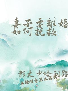 妻子要离婚丈夫如何挽救