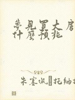 梦见买大房子是什么预兆