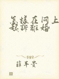 怎样在网上快速起诉离婚