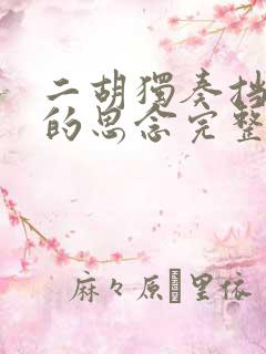 二胡独奏挡不住的思念完整版原唱