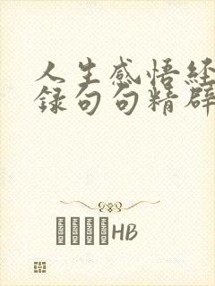 人生感悟经典语录句句精辟入人心