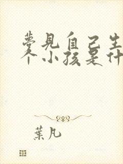 梦见自己生了一个小孩是什么预兆