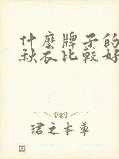 什么牌子的男士秋衣比较好