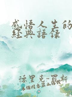 感悟人生的话语经典语录