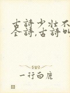 古诗少壮不努力全诗,古诗叫什么