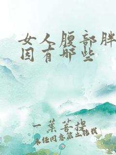 女人腹部胖 原因有哪些