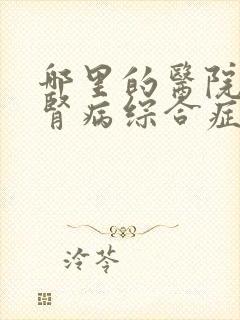 哪里的医院治疗肾病综合症好一些