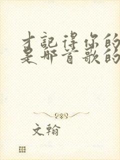 才记得你的模样是哪首歌的歌词