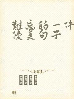 难忘的一件事的优美句子