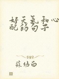 好天气和心情很配的句子