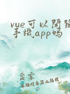 vue可以开发手机app吗