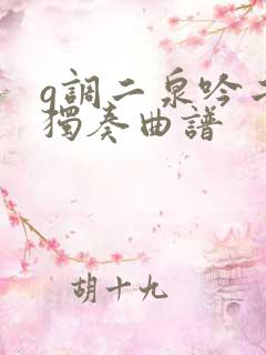 g调二泉吟二胡独奏曲谱