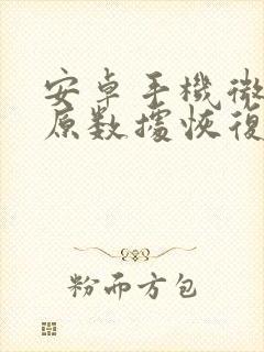 安卓手机微信还原数据恢复